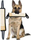 Clysoru Tug Toy for Dogs Squeaky Toy with 2 Strong Handles Lasting Training Equipment Puppy to Large Dog Interactive Toys of War Pull Indestructible Rope Pet Crinkle Teething (Black)