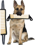 Clysoru Tug Toy for Dogs Squeaky Toy with 2 Strong Handles Lasting Training Equipment Puppy to Large Dog Interactive Toys of War Pull Indestructible Rope Pet Crinkle Teething (Black)