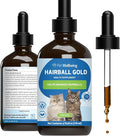 Pet Wellbeing Hairball Gold for Cats - Holistic Hairball and Digestive Care, Normal Elimination, Slippery Elm, MCT Oil, No Mineral Oil - Veterinarian-Formulated Herbal Supplement 4 oz (118 ml)