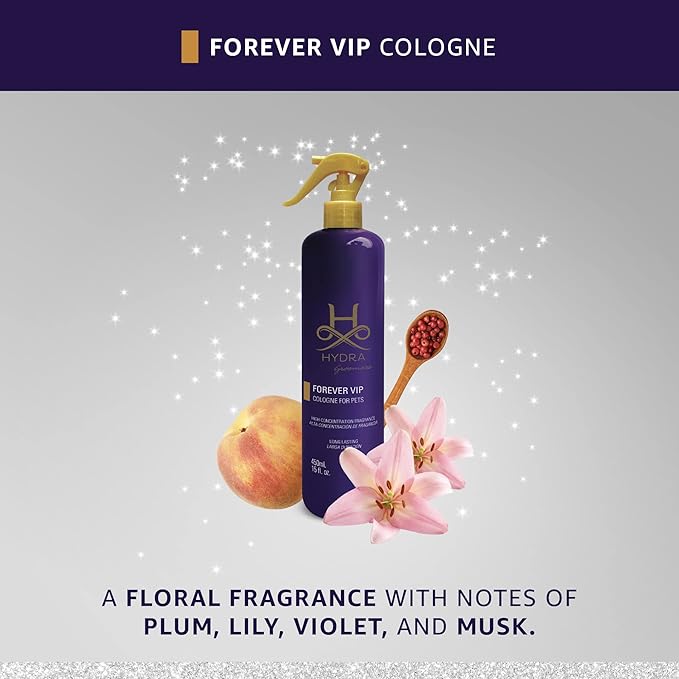 Hydra Forever VIP Pet Cologne, Finishing Cologne for Dogs and Cats, Grooming Spray, 15 FL.OZ