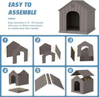 Dog House Outdoor Indoor, Weatherproof Insulated Dog House with Elevated Floor and Air Vents for Small to Medium Dogs,Easy Clean and Assemble (Grey1, 26.18''L × 24.02''W × 25.98''H)
