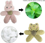 Cat Toys with Catnip Kitten Chew Bite Supplies Boredom Relief Fluffy Kitty Teeth Cleaning Chewing Cat Lovers Interactive Plush Gift (Tiger&Tiger)