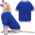 Dog Sweater Brushed Fleece Pet Clothes Baseball Jacket Soft Warm Pet Sweater Dog Sweaters for Small/Medium Dogs Boy Girl(Blue-S/M)