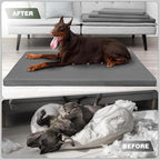 Durable Outdoor Waterproof Dog Bed up to 60 lbs Large Dogs Chew Resistance Dog Crate Mat Washable Cover