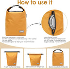 Dog Food Travel Bag w/2PCS Collapsible Dog Travel Bowls,dog food storage container 20 lb(Yellow, Large)