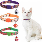 Halloween Cat Collar with Bells, Thanksgiving Cat Collar Breakaway, Christmas Kitten Collars for Girl Boy Cats, Fall Kitty Holiday Collars Adjustable 8-12inch