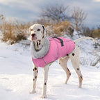 Lelepet Warm Dog Coats for Large Dogs Waterproof Dog Winter Jacket Reflective Pet Fleece Vest Windproof Cold Weather Coats with Adjustable Buckle & Leash Hole, Pink, XXL