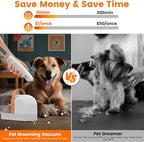 Dog Grooming Vacuum, Dog Grooming Kit with Pet Clippers, 12,000Pa Pet Hair Vacuum for Dogs, Low Noise Home Cleaning Tool in 1, PG10