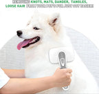 Dogs Cats Self Cleaning Slicker Brush for Shedding & Grooming Any Breed of Pets, Remove Loose Undercoat Knots Mats Tangled Hair for Small Medium Large Animal With Long Short Fur Length-Grey