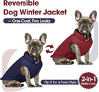 QBLEEV Reversible Dog Coat for Small Dogs, Waterproof Windproof Winter Jacket Keeps Small Breeds Warm & Dry, Lightweight Adjustable Puffer Vest with Leash Hole, Wine Red, XS – Fits Chihuahua, Yorkie