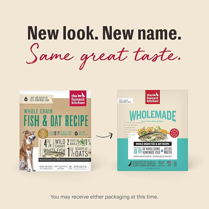 The Honest Kitchen Wholemade™ Whole Grain Fish & Oats Dog Food, 10 lb Box