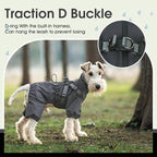 BRKURLEG Dog Raincoat with Harness for Small Dogs, Adjustable Waterproof Dog Rain Jacket, Reflective Rainproof Puppy 4 Legs Raincoat, Full Body Pet Rain Jacket, Dark Grey, XXL