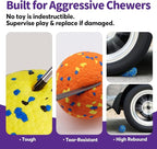 Dog Balls Tennis Ball for Aggressive Chewers, Dog Bouncy Balls Chew Toys Water Toy Fetch Ball for Large Medium Small Puppies, 3 Pack 3.15''