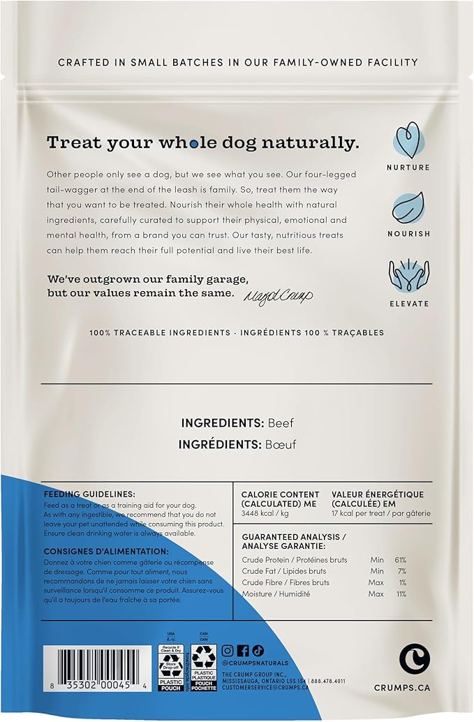 Crumps' Naturals Beef Tender Sticks For Pets, 4.9-Ounce