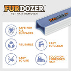 FurDozer Pet Hair Remover & Auto Detailing Tools - Cat & Dog Hair Remover for Carpets, Car Interiors, Couches, Bedding, & Pet Furniture (Purple, X3 PRO - 5" Long)