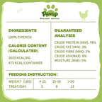 PAWUP Freeze Dried Chicken for Dogs Cats, High Protein Raw Dog Food Topper, Single Fresh Ingredient Treats, 4.6oz, Rawhide Free