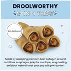 Pawstruck 2-in-1 Collagen Wrapped Jerky Natural Treats for Dogs - 5 Medium Rolls - Limited Ingredient Grain Free for Small, Medium, and Large Dogs