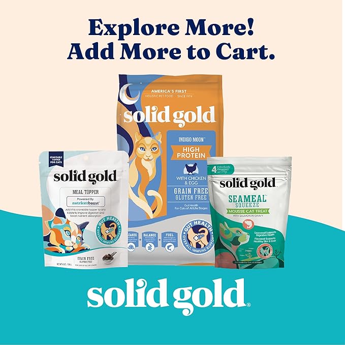 Solid Gold Wet Cat Food Shreds in Gravy - Canned Cat Food Made w/Real Tuna & Mackerel - Five Oceans Grain Free 16ct/6oz Can