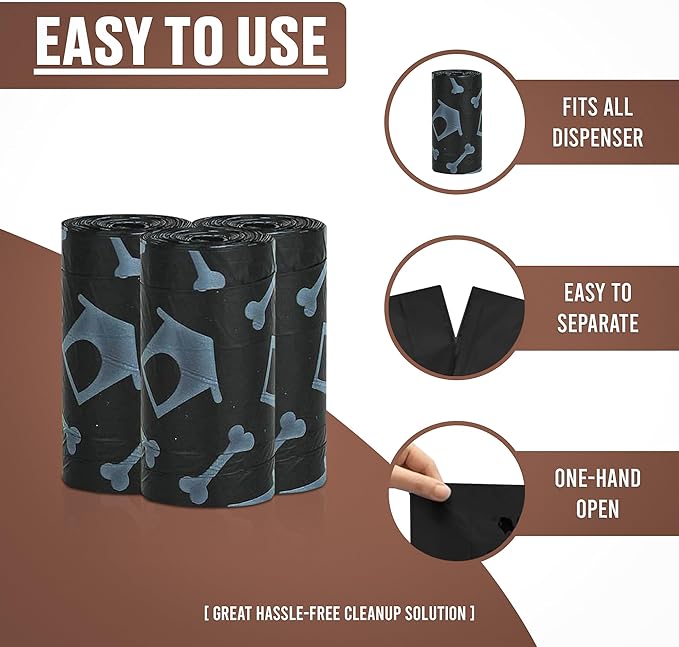 Parisian Pet Eco-Friendly Dog Poop Bags, 8 Rolls, 20 Bags per Roll, Unscented, Leak-Proof, Perfect for Cleaning Up After Your Pet