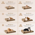 EHEYCIGA Memory Foam Dog Bed XLarge Sized Dogs, Extra Large Dog Bed Orthopedic with Washable Removable Cover, Waterproof XL Pet Bed Couch, 44x33x6 Inches, Camel