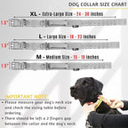 ADITYNA Heavy Duty Dog Collar for Large Dogs - Reflective Gray Collar with Handle for Training, and Walking - Wide, Thick, Tactical, Soft Neoprene Padded