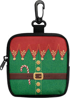KEIAHUAN Christmas Treat Pouch for Dog Training Portable Pet Training Treat Bag with Metal Clasp & Carabiner, Pet Feed Snack Reward Pocket, Dog Poop Bag Holder, Small Coin Purse, Ugly Xmas Elf