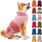 KYEESE Dog Coat Thick Cat Clothes with Pocket Warm Pet Winter Puffer Coat with Leash Hole Soft Pet Sweater for Cold Weather Windproof Dog Coats for Small Dogs Waterproof Dogs Jacket with Fleece Lined