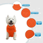 Mihachi Turtleneck Dog Sweater - Winter Coat Apparel Classic Cable Knit Clothes with Leash Hole for Cold Weather, Ideal Gift for Pet in New Year Orange Small/Medium