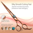7.0'' Straight Dog Grooming Scissors Professioanl Pet Grooming Shears for Small Dog Cat High Cobalt Alloy Steel Hollow Out Design(7, Chocolate Striaght)