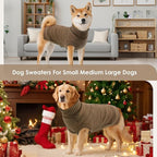 Dog Sweaters for Medium Dogs Male Female Pet Knitwear Classic Puppy Warm Pullover Turtleneck Cold Weather Clothes for Schnauzer(Brown, M)