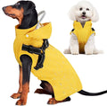 Lukovee Dog Raincoat - Waterproof Rain Jacket with Harness & Removable Hood, Reflective Double Layer Dog Rain Coat Poncho for Small Medium Large Dogs Puppy (3XL, Y)