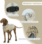 IDOMIK Warm Dog Coat with Harness, Waterproof Reflective Dog Jackets for Small Medium Large Dogs, Fleece High Collar Winter Jacket with Zipper, Pet Winter Snowsuit Clothes for Cold Weather,Khaki XL