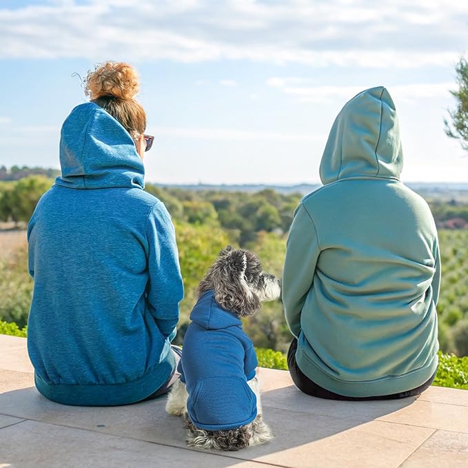 SCENEREAL Dog Hoodie Sweaters for Small Medium Large Size Dogs, Fleece Dog Sweatshirt with Hat and Pocket,Soft Cold Winter All Weather Dog Clothes for S to XL Sized Dogs, Blue XL