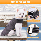 iBuddy Dog Winter Coats with Fleece Vest,Waterproof Warm Dog Snow Jacket Windproof, Reflective Adjustable Pet Dogs Cold Winter Coat for Dogs Girl Boy