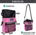 PetAmi Dog Treat Pouch, Pet Treat Pouch for Training, Dog Walking Bag Holder for Kibbles, Pet Food Toy, Dog Trainer Essentials Supplies, Poop Bag Dispenser, 3 Ways to Wear (Pink)