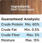 Cadet 100% Beef Strip Long Lasting Chews for Dogs, Single Ingredient Beef Esophagus Dog Treats, Natural High Protein Rawhide Alternative for Small & Large Dogs, 4 Ounce