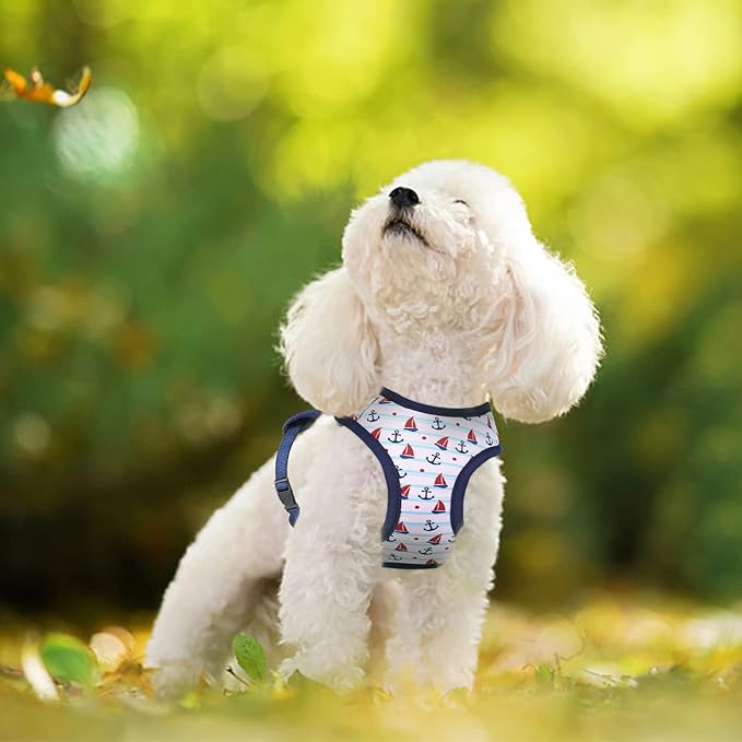 Mile High Life Step in Dog Harness for Small Dogs No Pull, Easy Get on Air Mesh Vest Harness, Adjustable Easy Closures Both Neck and Chest (White, XS Chest 11.4"-16.1")