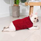 2 Pack Dog Sweaters for Medium Dogs Turtleneck Pullover Cable Knit Stretch Clothes French Bulldog Dachshund Boston Terrier Corgi Beagle Pug Boy Girl Pets Winter Clothes (M, Pink & Red)