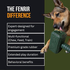 Fenrir Hammer Dog Chew Toy Strong Rubber Stuffable Enrichment Toy for Chewers (Red, Medium)