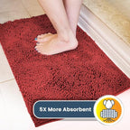 Muddy Mat® Shown on TV – Super Absorbent Door Mat Indoor, Microfiber Quick Dry Chenille Entryway Rug, Non-Slip Front Door Mat, Indoor Mats for Entryway, Machine Washable Pet Rug, Red 36"x60"