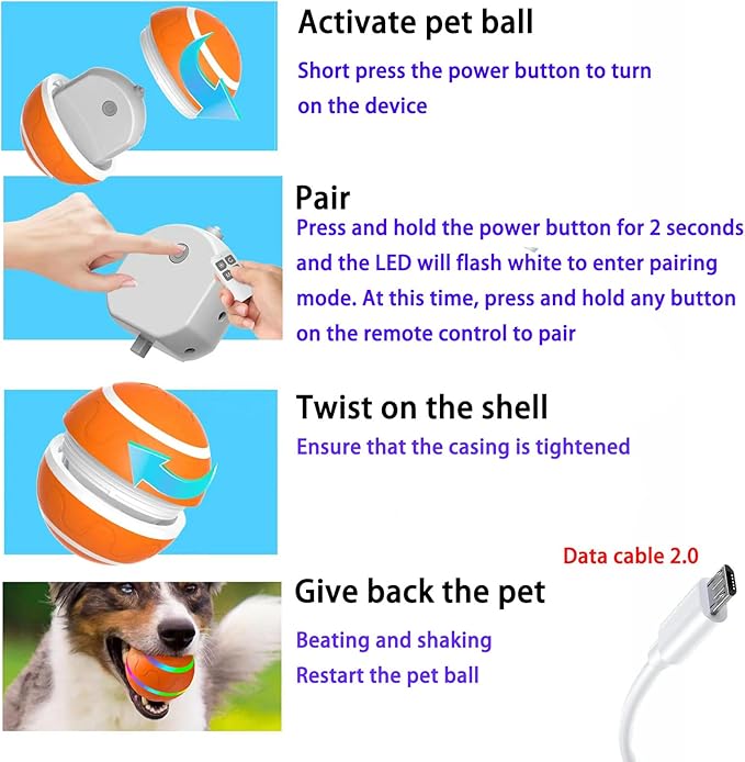 Shaky Ball Toy for Dogs, Large Pet Bounce, Jumping Ball Dog Toy, Automatic Activation Sports Rolling, 2025 New Big Pet Moving Balls (Yellow, Remote Control)