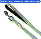 Pawtitas 6 FT Padded Dog Leash with Comfortable Neoprene Padding Handle - Green Lead | Small Reflective Dog Leash with Highly Reflective Band Perfect for Extra Small and Small Dogs and Puppies.
