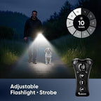Ultrasonic Dog Bark Deterrent Device –10-Level Adjustable Anti Barking Trainer with Flashlight, Strobe, E-Clicker(18 Whistle Sounds)–No Shock, Collar-Free Dog Behavior Correction Devices