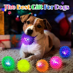 12 Pcs 2.56" Light up Squeaky Dog Balls Large Dog Toys Ball Puppy Chew Toys for Small Medium Large Pet Clean Teeth Teething