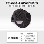 Cat Bat Mask Halloween Costumes Accessories for Cats, Cat Bat Cosplay Apparel (Medium, Black Spider)