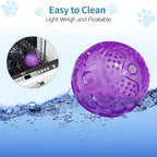 3'' Squeaky Dog Toy Balls for Lagre Medium Breed, Indestructible Dog Balls for Playing, Fetching & Retrieving, Durable Aggressive Chewers, 2 PCS Purple