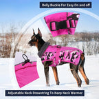 IECOii Extra Warm Dog Coat - Reflective Adjustable Dog Jacket with Buckle Fleece Turtleneck for Cold Weather - Soft Winter Coat for Small, Medium, Extra Large Dogs