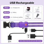 PcEoTllar Light Up Dog Collars, Led Dog Collar, Rechargeable, Night Walking, Waterproof, Glow in The Dark Dog Collars Light for Large Small Medium Dogs, Purple s