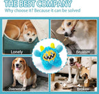Plush Squeaky Dog Toy Ball, Chew Guard, Soft and Comfortable, Training and Companionship, Little Monster Puppy Toys Suitable for All Breeds, (Blue, Small)
