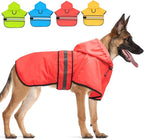 Candofly Dog Raincoat Hooded Poncho - Adjustable Waterproof Dog Rain Jacket Lightweight Reflective Dog Rain Coat Pet Slicker for Small Medium Large Dogs (X-Large, Bright Red)